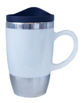 Термокружка пластик с крышкой поильником 400мл цвет белый (077-А) 700731