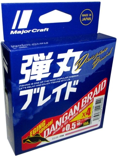 Шнур плетеный MAJOR CRAFT Dangan Braid Eging Special X4 #0.5/0.09мм 150м до 4кг (pink) Шнур плетеный MAJOR CRAFT Dangan Braid Eging Special X4 #0.5/0.09мм 150м до 4кг (pink)