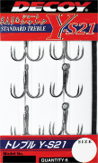 Крючок тройной DECOY Y-S21 #4 (6шт/уп)