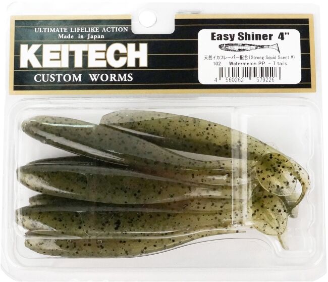 Виброхвост KEITECH Easy Shiner 4" #102 Watermelon PP 10см 5.3гр 7шт/уп Виброхвост KEITECH Easy Shiner 4" #102 Watermelon PP 10см 5.3гр 7шт/уп