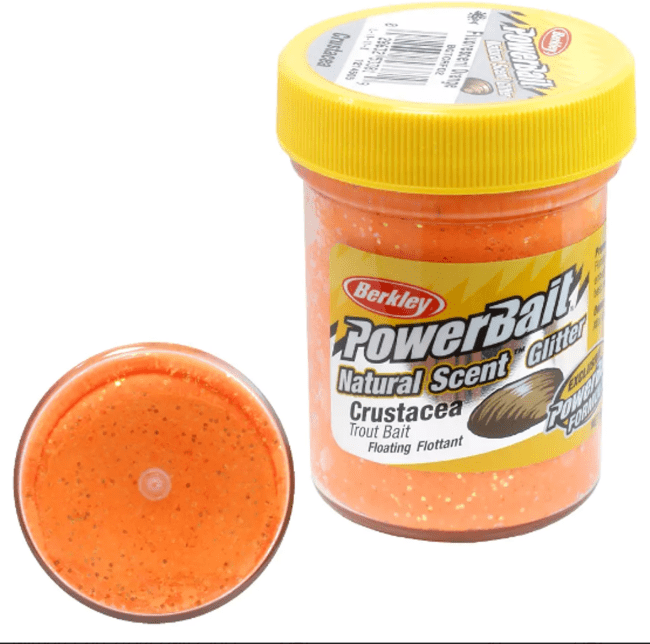 Паста форелевая Berkley Powerbait Natural Scent Glitter Trout Bait (50г) Crustacea Fluo Orange 1214505