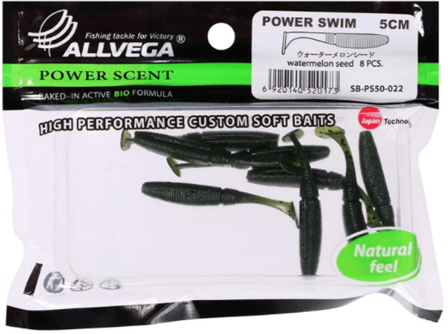 Виброхвост ALLVEGA Power Swim 5см 1гр 8шт/уп #022 watermelon seed Виброхвост ALLVEGA Power Swim 5см 1гр 8шт/уп #022 watermelon seed