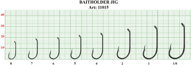 Крючок FISH SEASON Baitholder Jig №2 колечко черный с насечками 8шт/уп 11015-02F