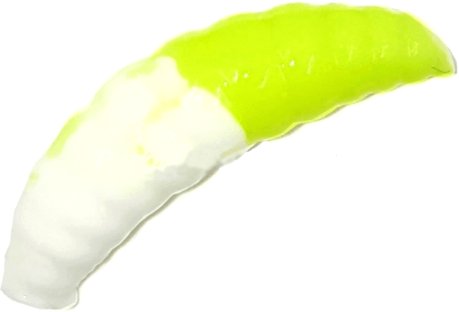Силиконовая приманка COOL PLACE Maggot Stretch 1.6" Сыр #10 Белый/Шартрез 10шт/уп
