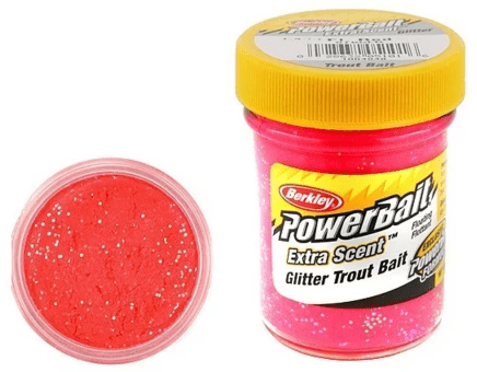Паста форелевая Berkley Powerbait Extra Scent Glitter Trout Bait (50г) Fluo Red 1004948
