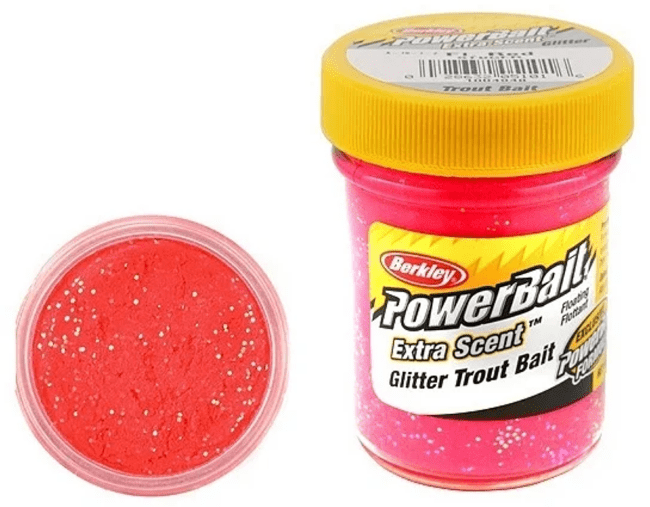 Паста форелевая Berkley Powerbait Extra Scent Glitter Trout Bait (50г) Fluo Red 1004948