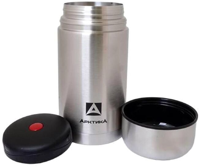 Термос АРКТИКА 301-750 с супер-широким горлом для супа и еды 0.75л стальной