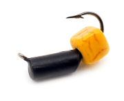 Мормышка вольфрам WORMIX Столбик с сырным кубиком 0.5гр, Ø2.0мм Черный (арт.:495)