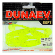 Приманка DS-WIBRA 100мм 4шт/уп, цвет (310) желтый, блестки черные