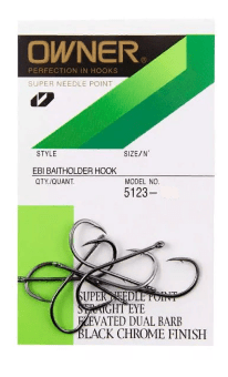 Крючок OWNER 5123-01 Ebi Baitholder Hook колечко черн.хром кован 7шт/уп Крючок OWNER 5123-01 Ebi Baitholder Hook колечко черн.хром кован 7шт/уп