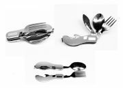Набор походный раскл 3 предм: вилка, нож, ложка. Нержавеющая сталь (A007)