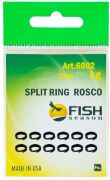 Кольцо заводное FISH SEASON Split Ring Rosco №1 3.99мм/5.44мм 6кг 16шт/уп black 6002-1,0F
