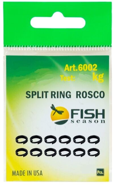 Кольцо заводное FISH SEASON Split Ring Rosco №1 3.99мм/5.44мм 6кг 16шт/уп black 6002-1,0F