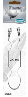 Поводок КОНТАКТ Джеркбейт Titanium Light 30Lb/13.74кг 25см 2шт/уп
