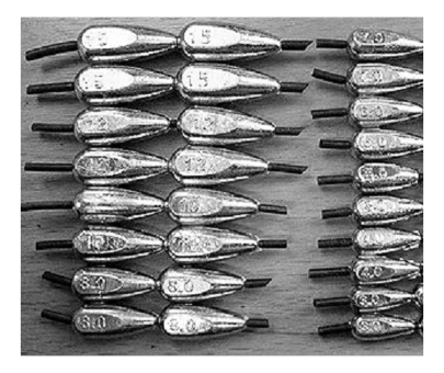 Груз ТУЛА капля на кембрике силикон 6,0г. 4шт/уп ГКС-060