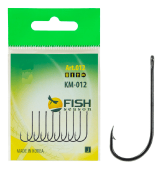 Крючок FISH SEASON KM012 №10 колечко черный 10шт/уп 012-10F Крючок FISH SEASON KM012 №10 колечко черный 10шт/уп 012-10F