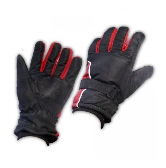 Перчатки водонепр ладонь-кожа фиксатор на запястье -20°С цвет: черно-красные Перчатки водонепр ладонь-кожа фиксатор на запястье -20°С цвет: черно-красные