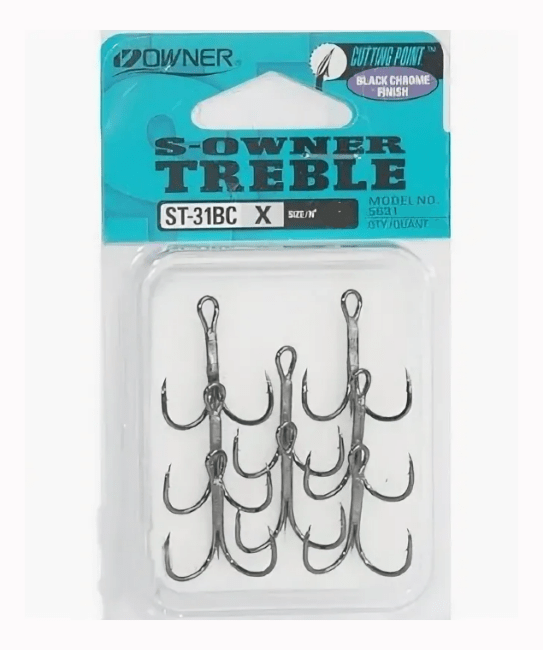Крючок тройной OWNER 5631BC-2/0 ST-31BC черный кован 8шт/уп