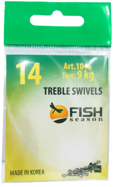 Вертлюжок тройной скоростной FISH SEASON Treble Swivels цилиндр. №14 4кг 4шт/уп 1046-14F Вертлюжок тройной скоростной FISH SEASON Treble Swivels цилиндр. №14 4кг 4шт/уп 1046-14F