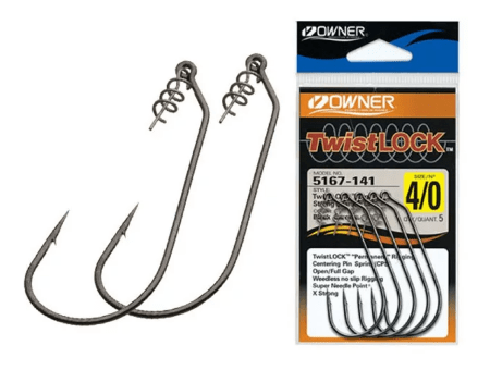 Крючок офсетный OWNER 5167-4/0 TwistLock Light черный 5шт/уп