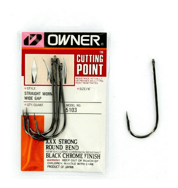 Крючок офсетный OWNER 5103-1/0 Straight Shank черн кован засечки на цевье 6шт/уп Крючок офсетный OWNER 5103-1/0 Straight Shank черн кован засечки на цевье 6шт/уп