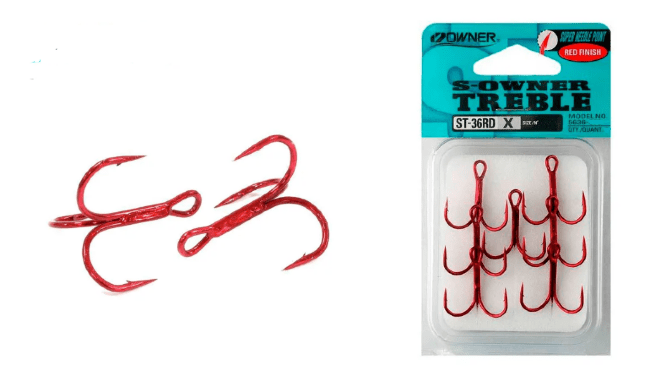 Тройной крючок OWNER ST-36RD-16красный, 7 шт.уп.