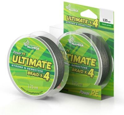 Плетёный шнур ALLVEGA Ultimate 92м 0.14мм 7.80кг темно-зеленый Плетёный шнур ALLVEGA Ultimate 92м 0.14мм 7.80кг темно-зеленый