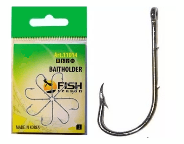 Крючок FISH SEASON Baitholder-Ring №6 колечко черный с насечками 8шт/уп 11014-06F