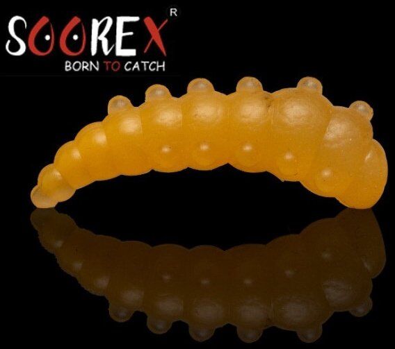 Силиконовая приманка SOOREX PRO Major 36мм 1.1гр Сыр #213 Оранжевое свечение/ Orange glow 6шт/уп