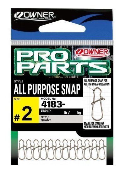 Застежка OWNER 4183-00 PRO Parts All Purpose Snap №02 21кг стальной 12шт/уп