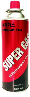 Газ всесезонный SUPER GAS, 95% бутан, от -15 до +35, клапан:цанговый 220гр Корея Газ всесезонный SUPER GAS, 95% бутан, от -15 до +35, клапан:цанговый 220гр Корея