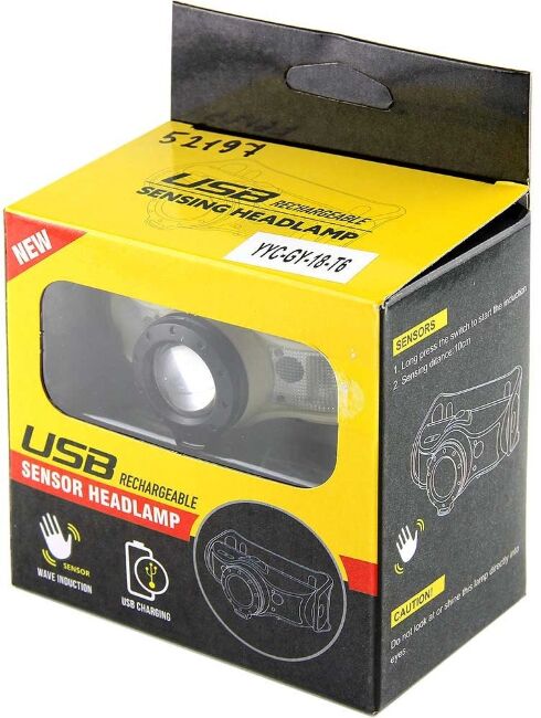 Фонарь налобный YYC-GY-18-T6, 1 шнур USB