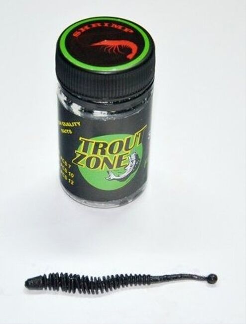 Силиконовая приманка TROUT ZONE Boll 3.2" черный креветка 12шт/уп