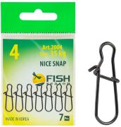 Застежка FISH SEASON Nice Snap №4 35кг 7шт/уп 2004-4F07