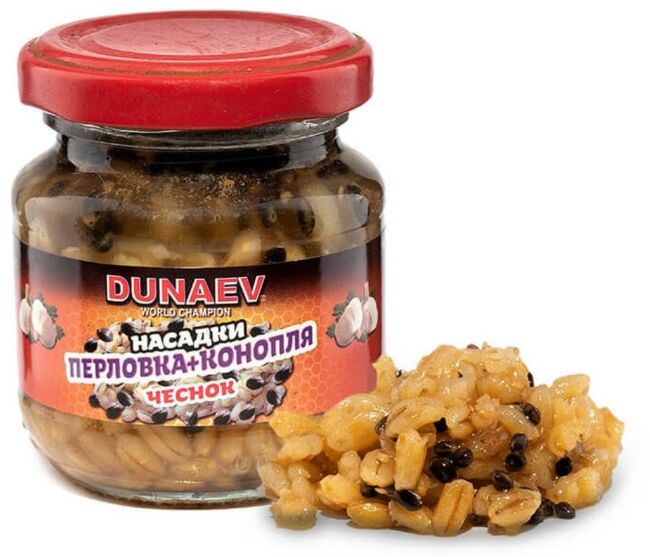 Насадка стеклобанка DUNAEV Перловка+Конопля 100мл Чеснок