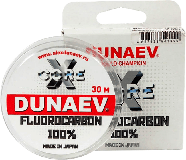 Флюорокарбон DUNAEV X-Core Fluorocarbon 100% 30м 0.405мм 12.00кг Флюорокарбон DUNAEV X-Core Fluorocarbon 100% 30м 0.405мм 12.00кг