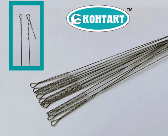 Поводок КОНТАКТ Струна №2 Ø0.4мм 20см 15кг 13шт/уп