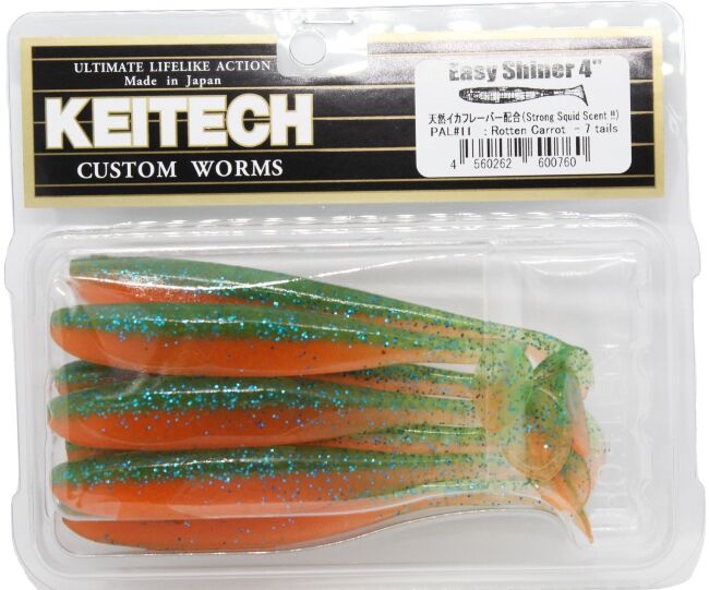 Виброхвост KEITECH Easy Shiner 4" PAL#11 Rotten Carrot 10см 5.3гр 7шт/уп Виброхвост KEITECH Easy Shiner 4" PAL#11 Rotten Carrot 10см 5.3гр 7шт/уп