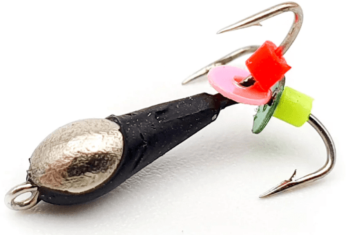 Мормышка вольфрам WORMIX Чертик с серебряной коронкой 0.2гр, Ø1.5мм (арт.:1102)