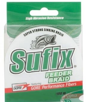 Плетёный шнур SUFIX Feeder braid Gore зеленый 100м 0.08мм 3.6кг