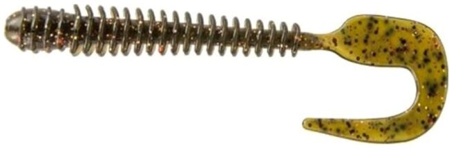 Твистер ALLVEGA Monster Worm 10см 3.3гр 6шт/уп #006 green pumpkin red flake