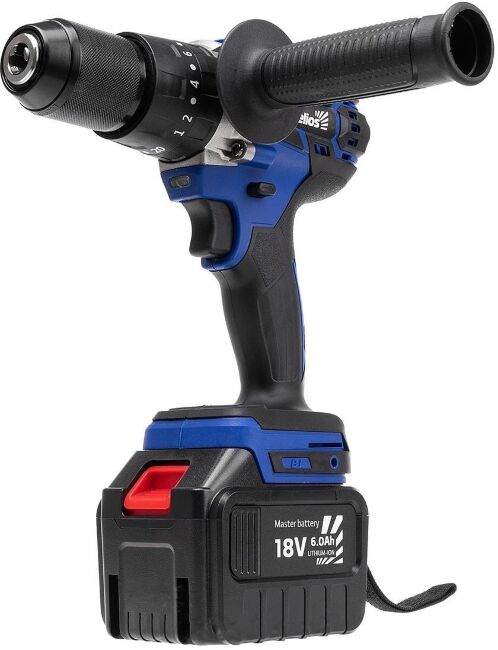 Шуруповерт-электробур HELIOS 18V/6A/120Нм аккумулятор 2шт, ручка HS-LB176