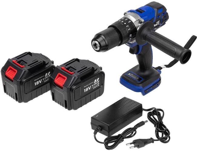 Шуруповерт-электробур HELIOS 18V/6A/120Нм аккумулятор 2шт, ручка HS-LB176