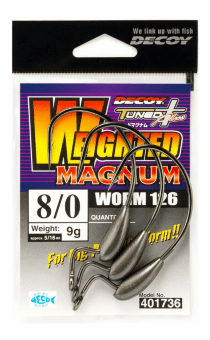 Крючок офсетный DECOY Worm 126 Weighted Magnum #8/0 вес:9.0гр 3шт/уп (401736) Крючок офсетный DECOY Worm 126 Weighted Magnum #8/0 вес:9.0гр 3шт/уп (401736)