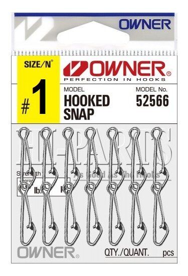 Застежка OWNER 52566-1 Hooked Snap №01 20кг черный 18шт/уп