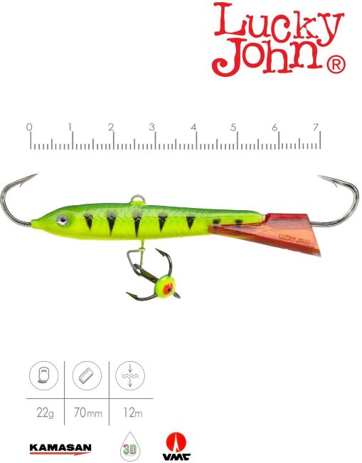 Балансир Lucky John CLASSIC 7 с тр. 70мм/36RT блистер