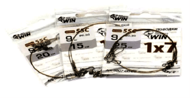 Поводок WIN 1х7 (SSC) 9кг 25см 2шт/уп SSC7-09-25
