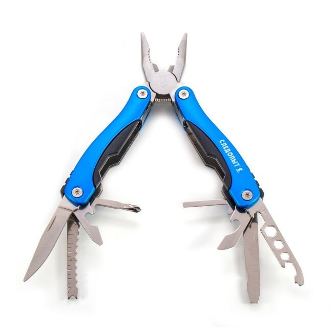 Мультитул (плоскогубцы) СЛЕДОПЫТ средний. 11 предметов в чехле PF-MT-07