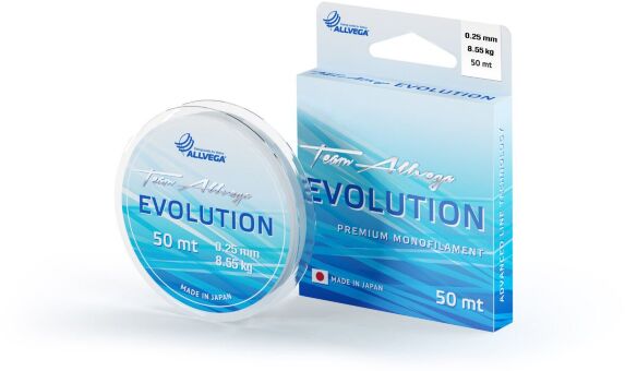 Леска монофил ALLVEGA Evolution 50м 0,25мм 8,55кг прозрачная Леска монофил ALLVEGA Evolution 50м 0,25мм 8,55кг прозрачная