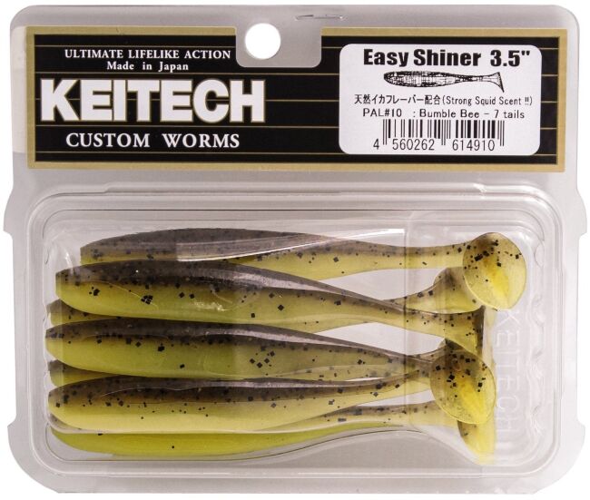 Виброхвост KEITECH Easy Shiner 3.5" PAL#10 Bumble Bee 8.9см 3гр 7шт/уп Виброхвост KEITECH Easy Shiner 3.5" PAL#10 Bumble Bee 8.9см 3гр 7шт/уп